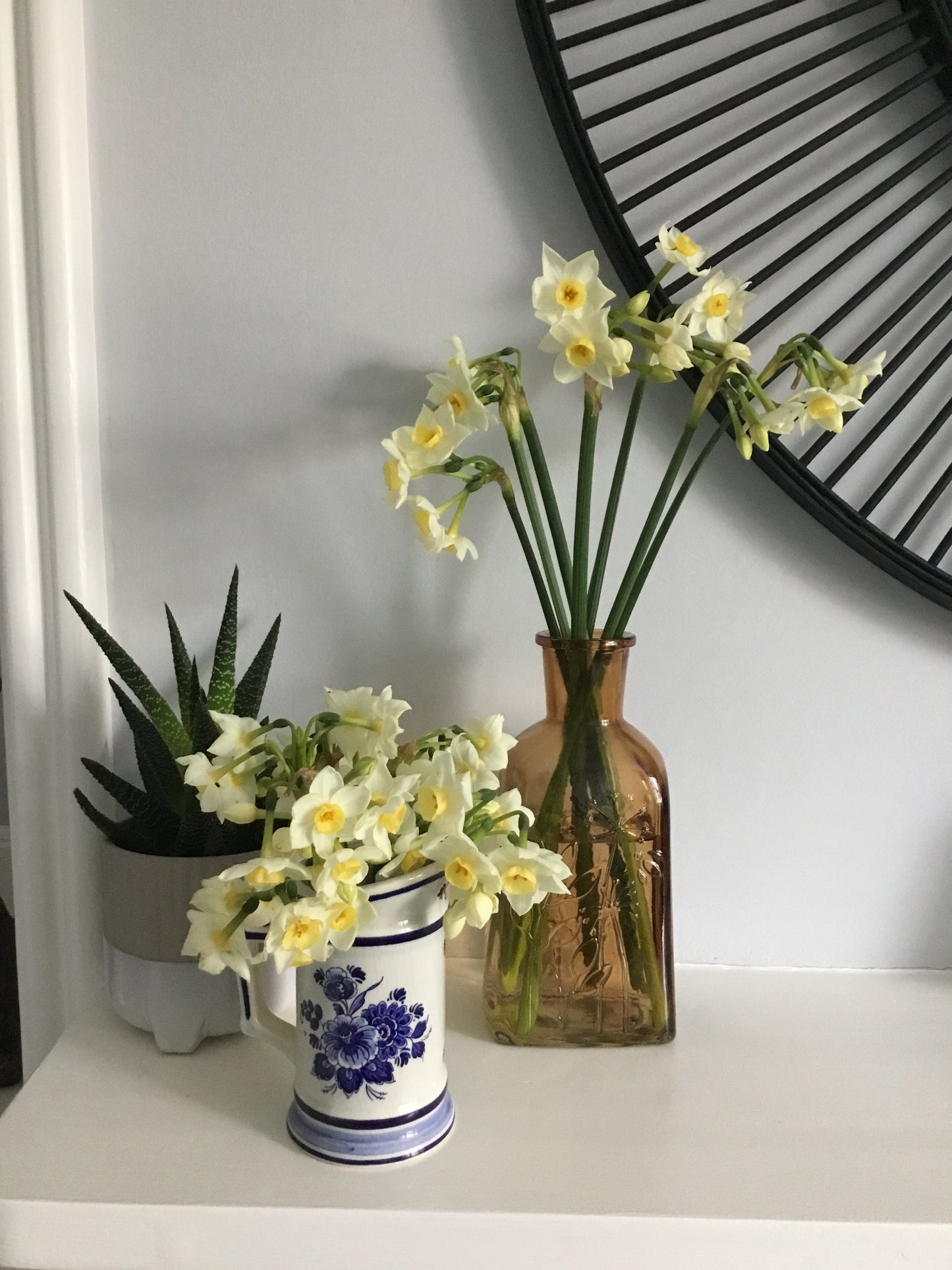 Brown pressed embossed glass vase